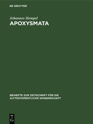 cover image of Apoxysmata